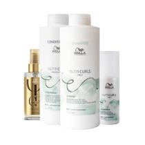 Kit Wella Professionals Nutricurls - Sh+Cond+Leave-in+Óleo