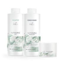 Kit Wella Professionals Nutricurls Shampoo+Condicionador 1L+Máscara 150ml (3 produtos)