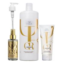 Kit Wella Professionals Oil Reflections Shampoo 1000ml + Condicionador 200ml + Óleo 100ml + Válvula Pump