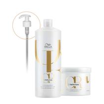 Kit Wella Professionals Oil Reflections Shampoo Máscara Válvula Pump (3 produtos)