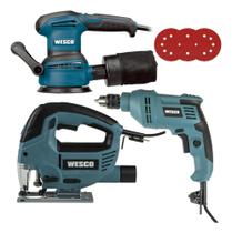 Kit Wesco Parafusadeira Serra Tico Tico E Lixadeira Orbital Kit Wesco Parafusadeira Serra Tico Tico E Lixadeira Orbital