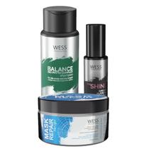 Kit Wess Balance Shampoo 250Ml + Mask 180G + We Shine 45Ml