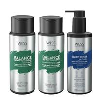 Kit Wess Balance Shampoo+Condicionador 250Ml + Sleep 250Ml