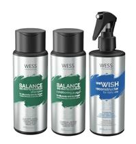 Kit Wess Balance Shampoo Condicionador E we WISH Reconstrutor Diário