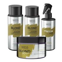 Kit Wess Blond Sh 250Ml+Cd 250Ml+We Wish M. 260Ml+Mask 200Ml - Wess Professional
