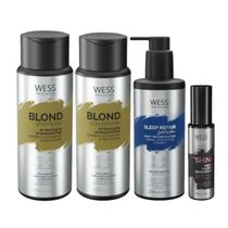 Kit Wess Blond Sh 250Ml+Cond 250Ml+Sleep 250Ml+Weshine 45Ml