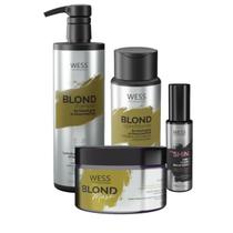 Kit Wess Blond Sh 500Ml+Cond 250Ml+Mask 200Ml+Weshine 45Ml