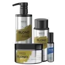 Kit Wess Blond Sh 500Ml+Cond 250Ml+Mask 200Ml+Wewish 50Ml - Wess Professional