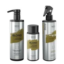 Kit Wess Blond Sh 500Ml + Cond 250Ml + We Wish M. 500Ml - Wess Professional