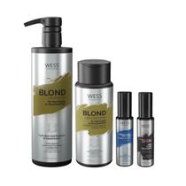 Kit Wess Blond SH 500ml+Cond 250ml+WeWish 50ml+WeShine 45ml - WESS PROFESSIONAL