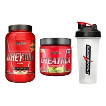 Kit Whey 100% 900g + Creatina Limão + Coqueteleira 600ml IM Kit Whey 100% 900g + Creatina Limão + Coqueteleira 600ml IM