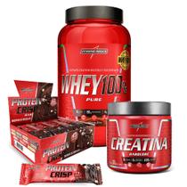 Kit Whey 100% Chocolate + Crisps Bar + Creatina 300g Kit Whey 100% Chocolate + Crisps Bar + Creatina 300g