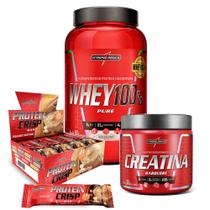 Kit Whey 100% Morango + Crisps Bar + Creatina 300g Kit Whey 100% Morango + Crisps Bar + Creatina 300g