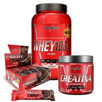Kit Whey 100% Morango + Crisps Bar + Creatina 300g Kit Whey 100% Morango + Crisps Bar + Creatina 300g