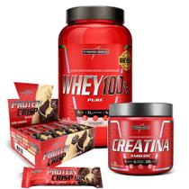 Kit Whey 100% Morango + Crisps Bar + Creatina 300g Kit Whey 100% Morango + Crisps Bar + Creatina 300g