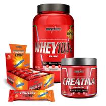 Kit Whey 100% Morango + Crisps Bar + Creatina 300g Kit Whey 100% Morango + Crisps Bar + Creatina 300g