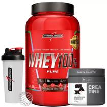 Kit Whey 100% Pure - Protein Concentrado - 900g - Pote + Creatina - 300g - Max + Coqueteleira - IM