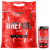 Kit Whey 100% Pure Whey Protein Concentrado - Refil - 900g + Creatina Hardcore - 120 caps