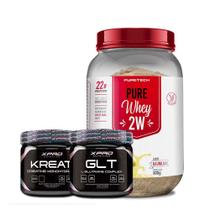 Kit Whey 2W 900g Puretech + Kreat Monohidratada 300g + GLT Complex 150g Xpro Nutrition