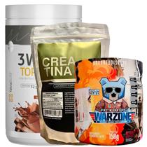 Kit Whey 3W Body Action + Warzone Under Labz + Creatina 500g Kit Whey 3W Body Action + Warzone Under Labz + Creatina 500g