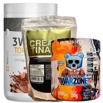 Kit Whey 3W Body Action + Warzone Under Labz + Creatina 500g Kit Whey 3W Body Action + Warzone Under Labz + Creatina 500g
