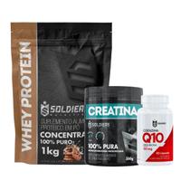 Kit: Whey 60% + Creatina Pote 300g + Coenzima