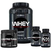 Kit whey (bau) + creatina + bcaa + termogênico