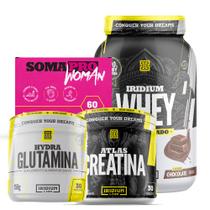 Kit Whey Concentrado + Soma pro Woman + Creatina 90g + Glutamina 150