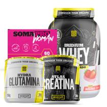 Kit Whey Concentrado + Soma pro Woman + Creatina 90g + Glutamina 150 Kit Whey Concentrado + Soma pro Woman + Creatina 90g + Glutamina 150