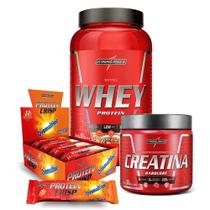 Kit Whey Cookies & Cream 100% + Crisp Bar + Creatina 300g