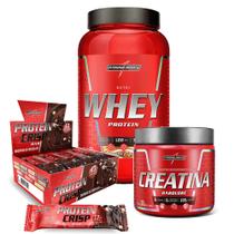 Kit Whey Cookies & Cream 100% + Crisp Bar + Creatina 300g