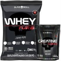 Kit Whey e Creatina: Whey Turbo Bklack Skull 900g + Creatina Turbo Black Skull Refil 150g Kit Whey e Creatina: Whey Turbo Bklack Skull 900g + Creatina Turbo Black Skull Refil 150g