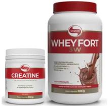 Kit Whey Fort 3W Pote 900g Sabores + Creatina Vitafor 300g Kit Whey Fort 3W Pote 900g Sabores + Creatina Vitafor 300g