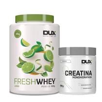 Kit Whey Fresh Whey 900g Limão Dux + Creatina Monohidratada 300g Dux