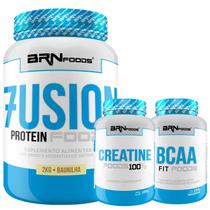 Kit Whey Fusion Protein 2kg + BCAA 100g + Creatina 100g - BRNFOODS