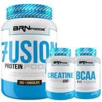 Kit Whey Fusion Protein 2kg + BCAA 100g + Creatina 100g - BRNFOODS