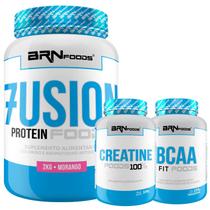Kit Whey Fusion Protein 2kg + BCAA 100g + Creatina 100g - BRNFOODS