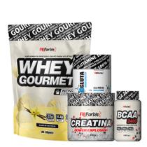 Kit Whey Gourmet Refil + Creatina 300g + Glutamina 150g + BCAA 100 cáps - FN Forbis - FN Forbis Nutrition