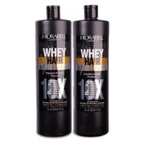 Kit Whey Hair Protein 10x1 1 Litro De Proteína Hidrabell, Fortificante Capilar para Reparação Fios