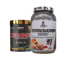 Kit Whey Hidrolisado Hydromorph 900g (Chocolate) Demons Lab + Creatina Creaghen 300g Bioghen