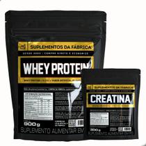Kit Whey ISO Blend 900g +Creatina 300g Suplemento da Fabrica