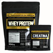 Kit Whey ISO Blend 900g +Creatina 300g Suplemento da Fabrica