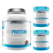 Kit Whey Iso Protein 2Kg Cho + 2X Glutamina 300Gr - Brnfoods