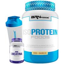 Kit Whey Iso Protein Foods 900g + PREMIUM Creatina 300g + Coqueteleira - BRN Foods Kit Whey Iso Protein Foods 900g + PREMIUM Creatina 300g + Coqueteleira - BRN Foods