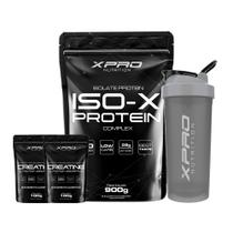 Kit Whey Iso-X 900g + 2x Creatina 100g + Coqueteleira 700ml - Xpro Nutrition Kit Whey Iso-X 900g + 2x Creatina 100g + Coqueteleira 700ml - Xpro Nutrition