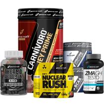 Kit Whey Isolate Carnivoro + Creatina + Bcaa + Thermo Abdomen + Pré Treino + Zma