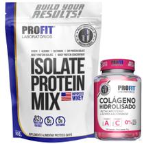 Kit Whey Isolate Protein Mix 900g + Colágeno Hidrolisado 150 Cápsulas - Profit