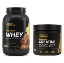 KIT Whey Premium BLACK-THUNDER 900g + CREATINA 100% PURA 150G e GANHA 1 coquereleira