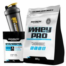 Kit Whey Pro, refil 900 g + Stanositol 100g + Coqueteleira 600 ml - Body Nutry