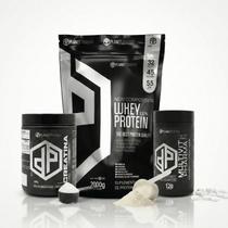Kit Whey Protein 100% 2Kg + Creatina 100% Pura 300g + Multivitamínico 120 Tabs - Planet Pharma -